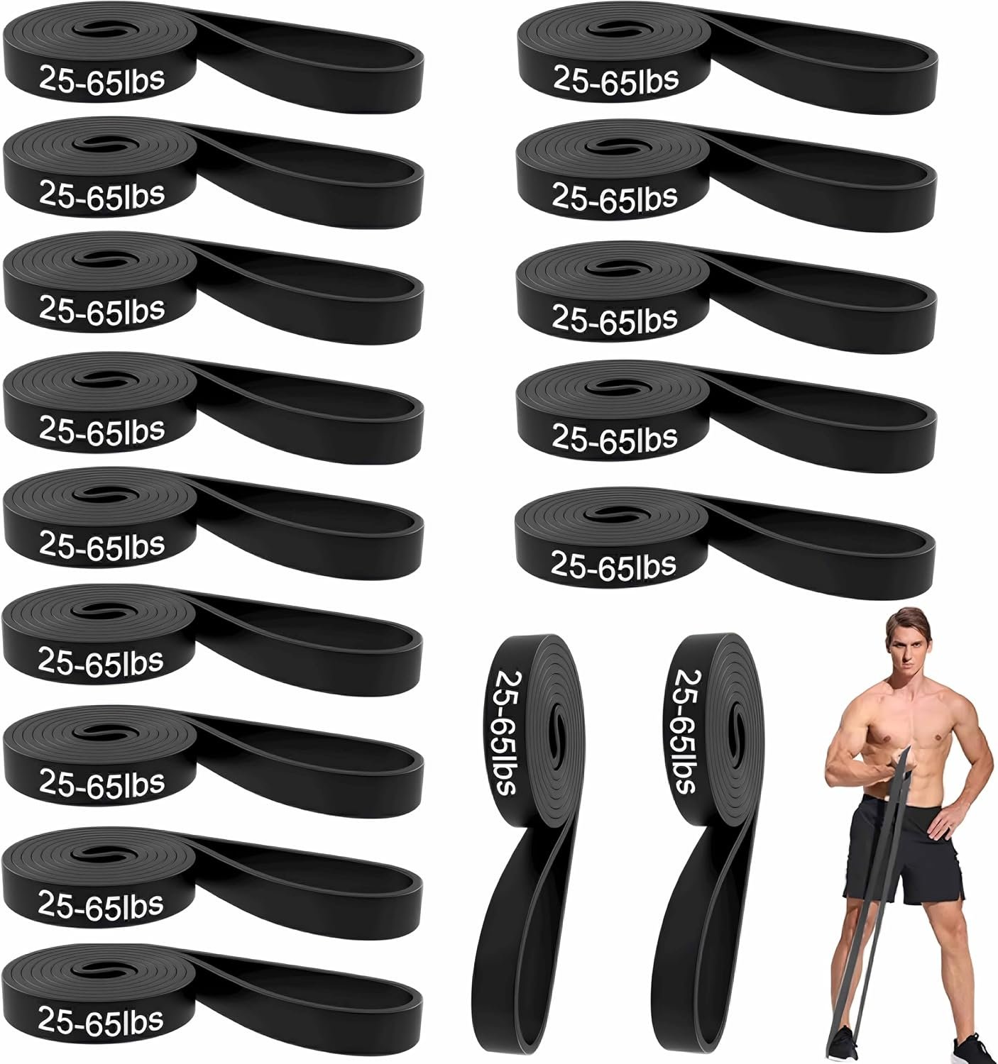 16-Pcs Resistance Bands Set – Premium Elastic Workout Bands for Home Gym, Strength Training, Yoga & Physical Therapy