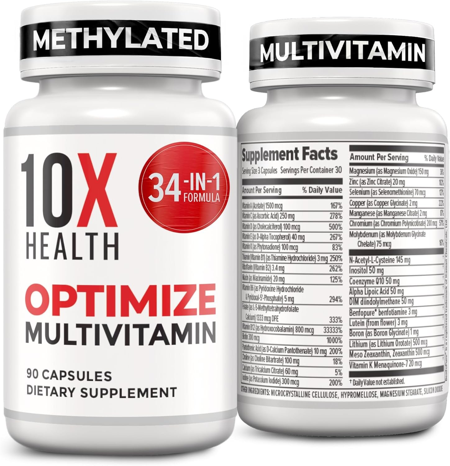 10X Health Methylated Multivitamin – 90 Capsules