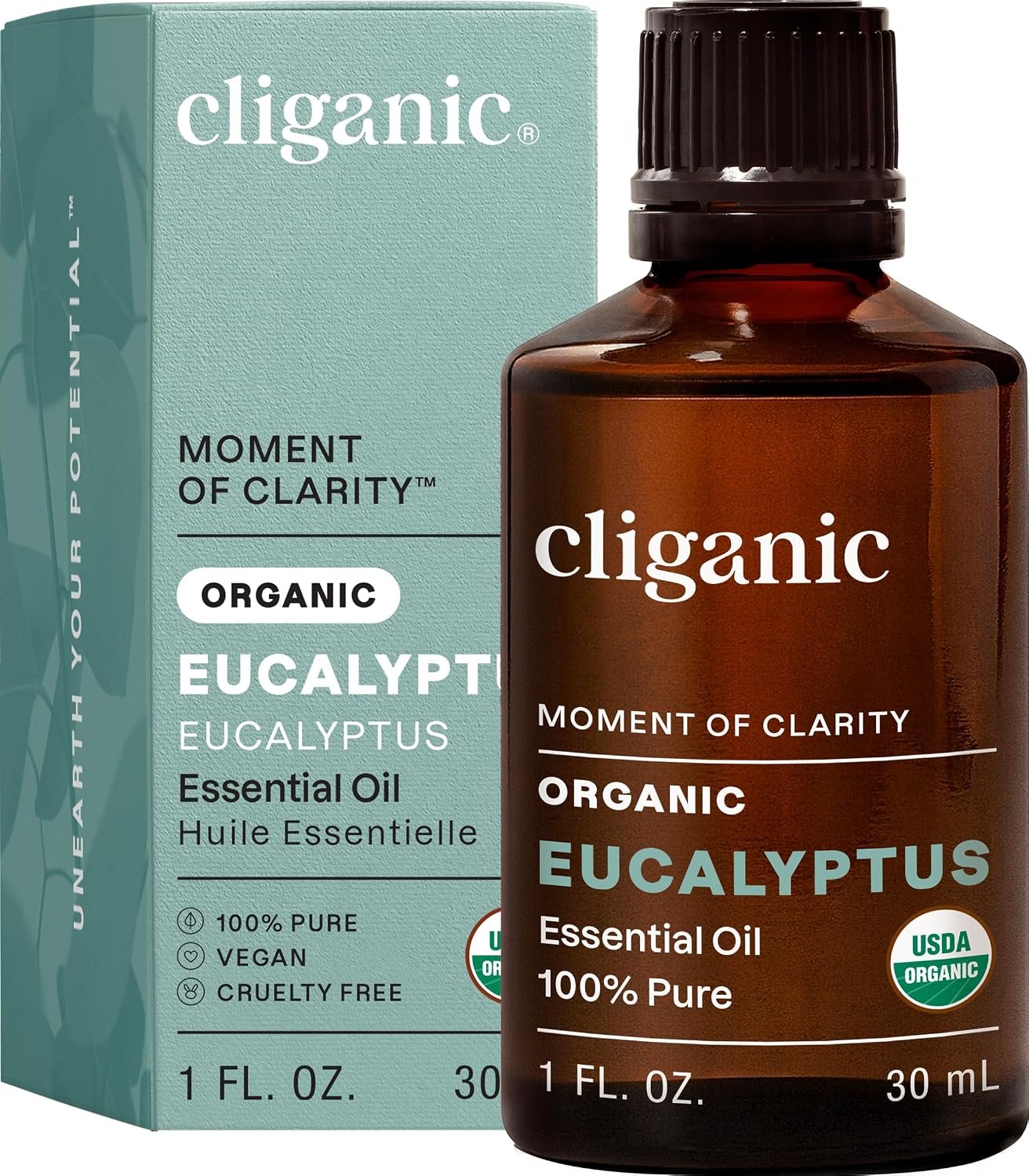 Cliganic Organic Eucalyptus Essential Oil, 100% Pure | Natural Aromatherapy Oil for Diffuser Steam Distilled | Non-GMO Verified