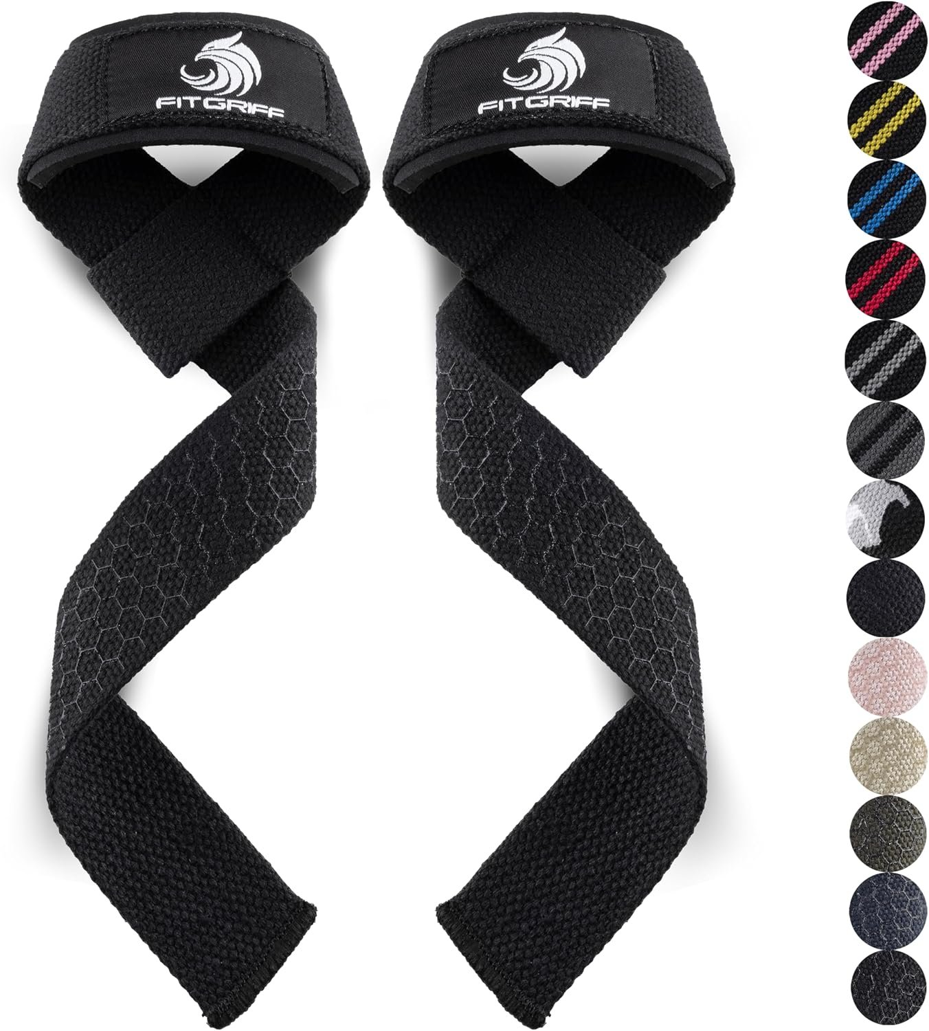 Fitgriff® Lifting Wrist Straps for Weightlifting, Gym, Deadlift, Workout (Made of Premium Cotton & Padded) – Men & Women
