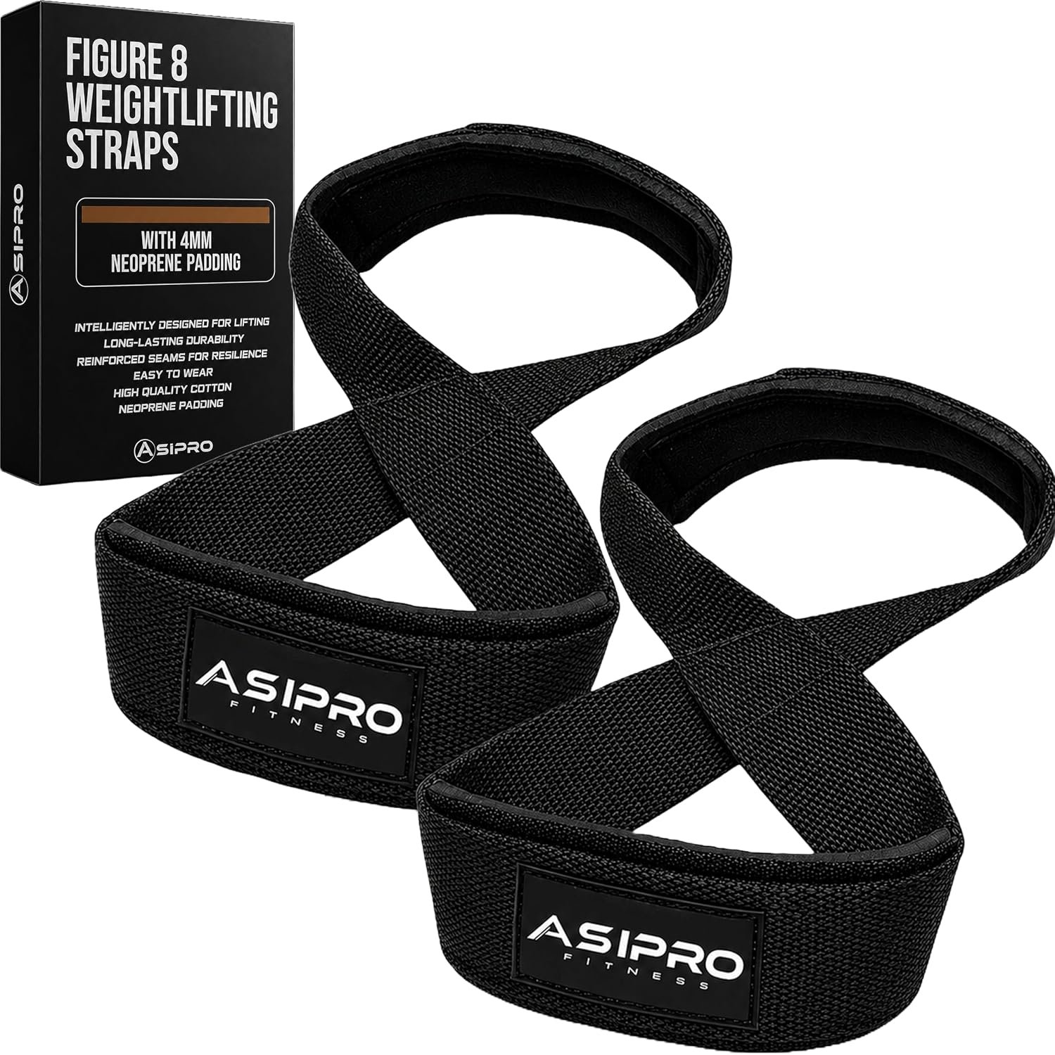 Figure 8 Lifting Straps Gym Padded for Men & Women Gym Deadlift Strap for Weightlifting, Strongman, & Cross Training Heavy Duty Lifting Strap Figure 8 Straps