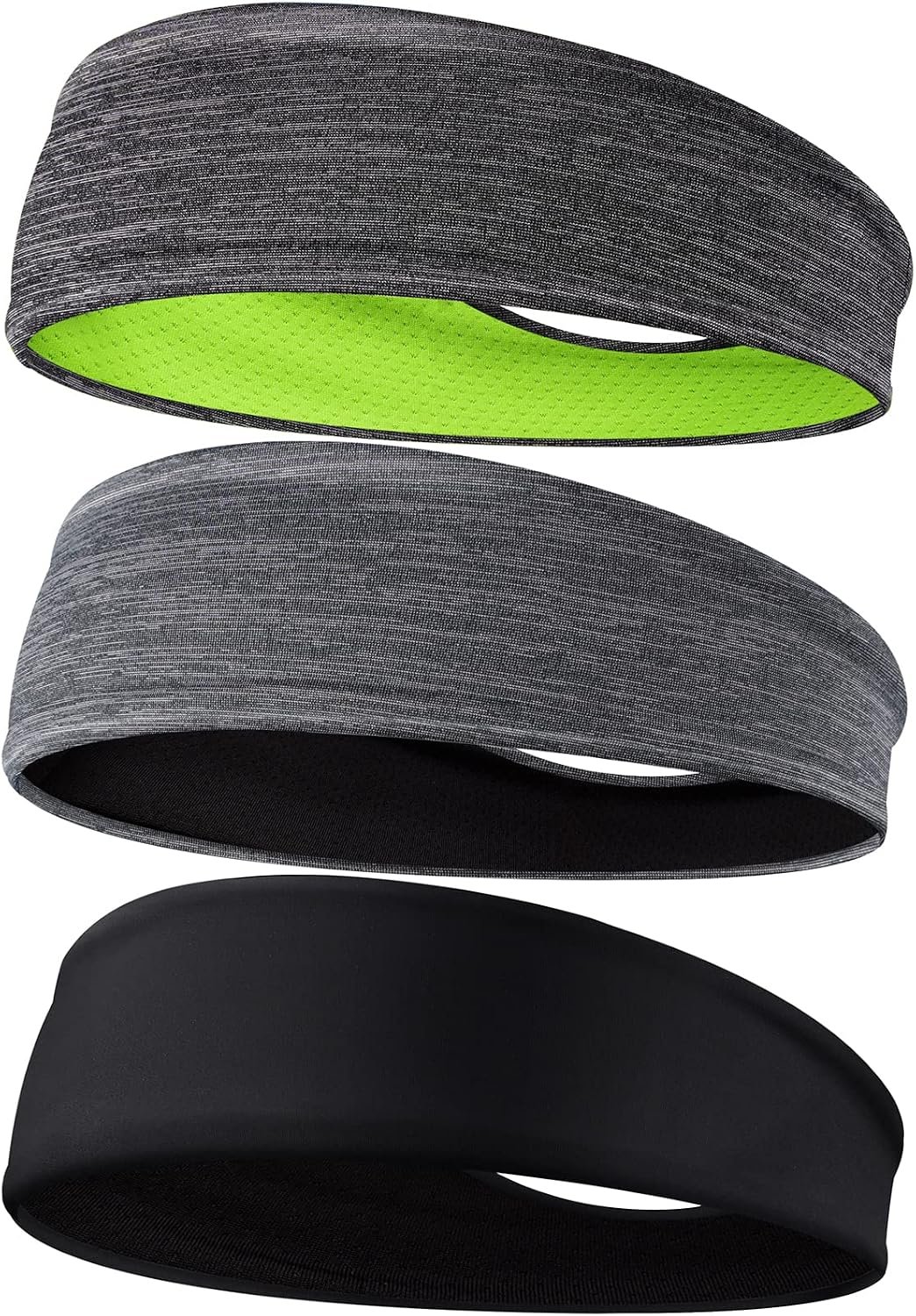 Braylin Men’s Headbands, 3-Pack Head Band for Men, Sport Sweatbands for Running Fitness Yoga Cycling, Sweat Wicking Non Slip