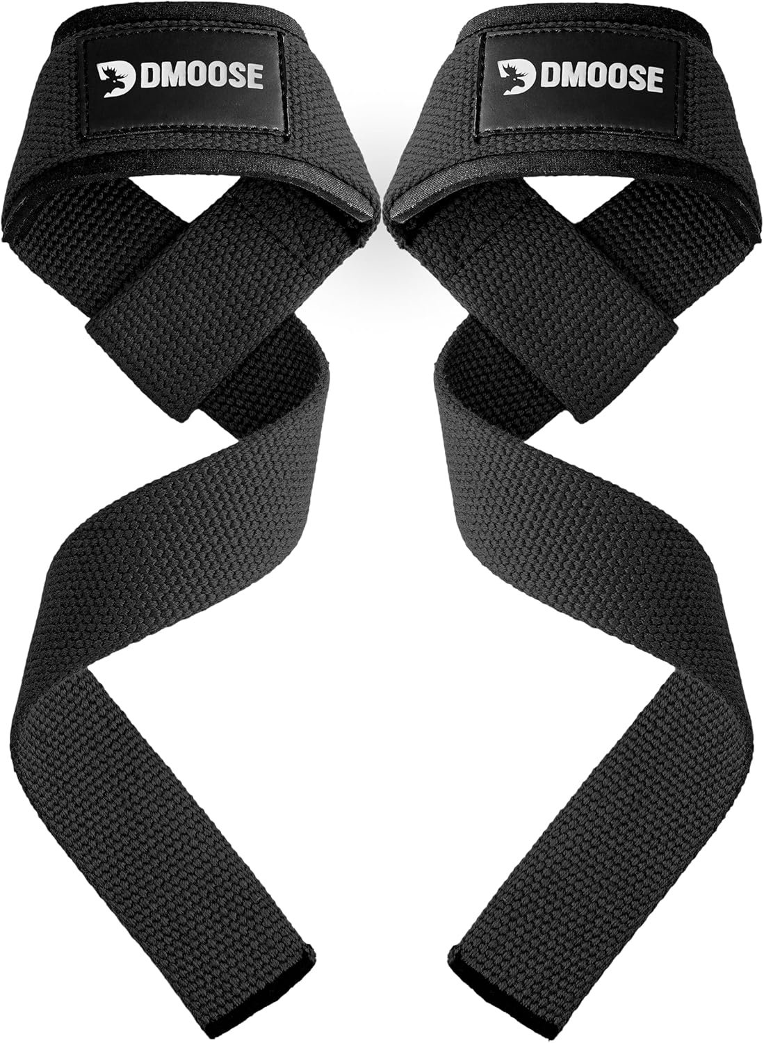 DMoose Fitness Lifting Straps 24″ (Pair) – 5mm Padded Durable Wrist Straps for Weightlifting & Powerlifting – Cotton Lifting Strap with Silicone Grip for Men & Women – Deadlift Strap for Gym Workout
