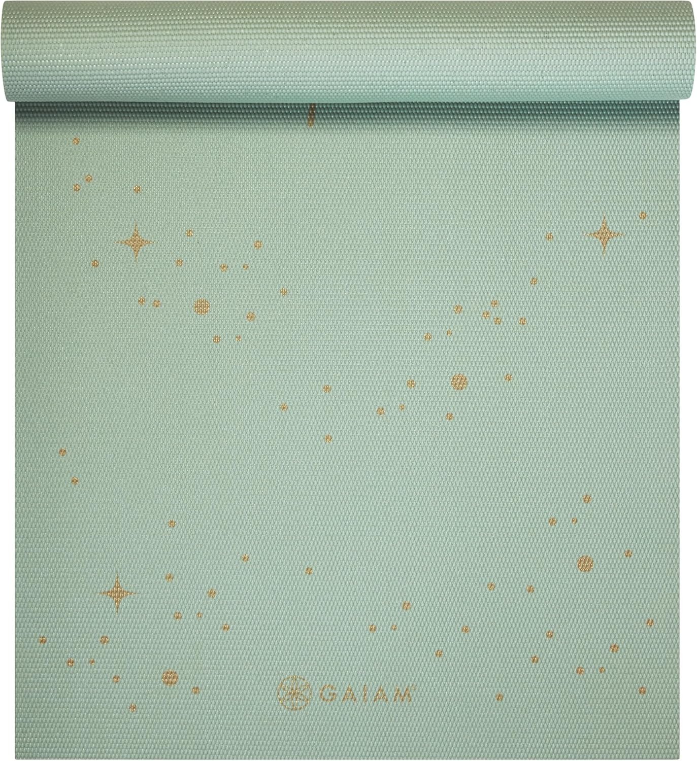 Gaiam Premium Yoga Mat, 6mm Thick Print Mat | Premium 6mm thick cushioning for joint support. Non-slip print design for yoga, Pilates & floor workouts.