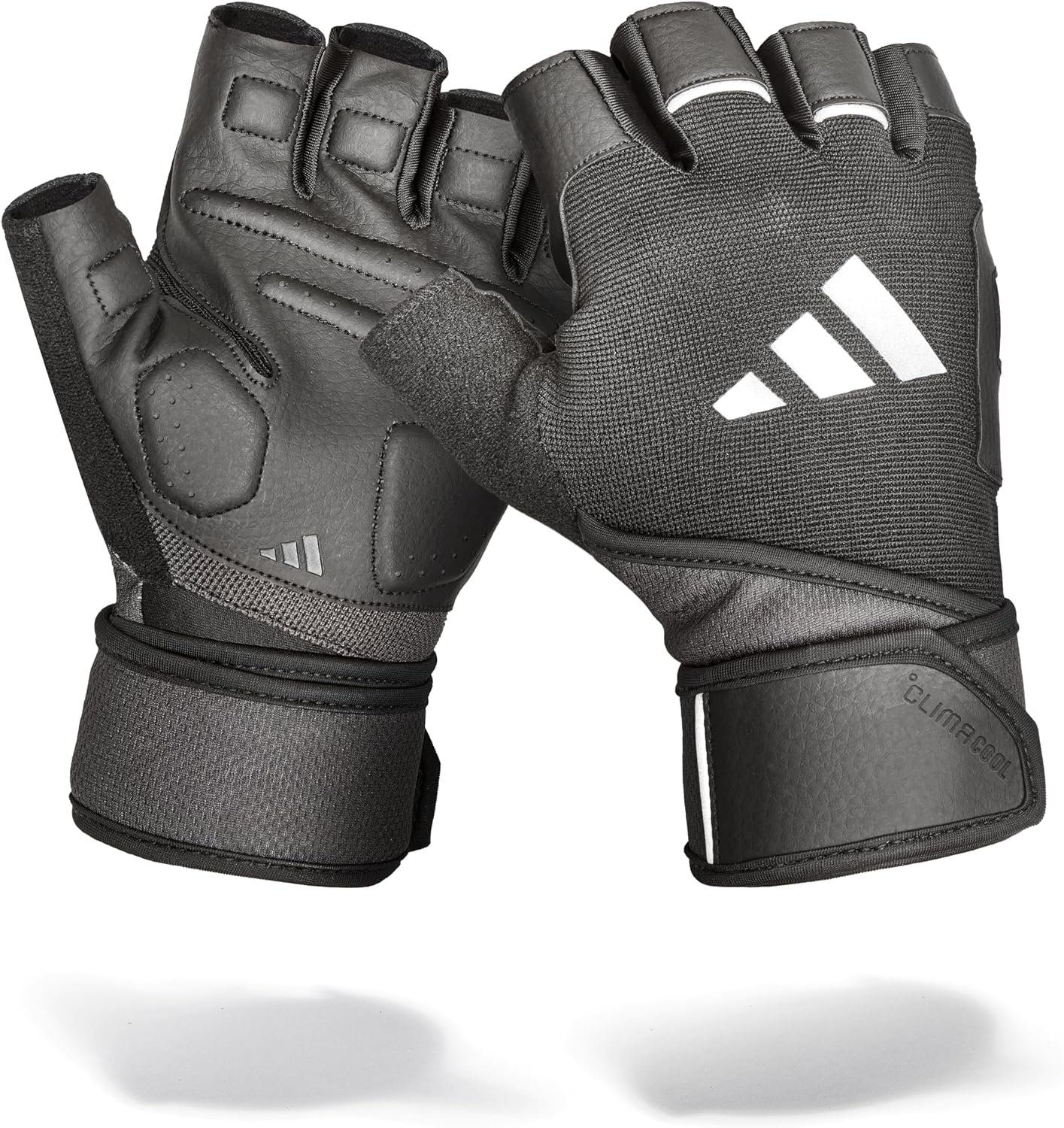 adidas Wrist Wrap Training & Weightlifting Gloves, Fingerless Workout Gloves