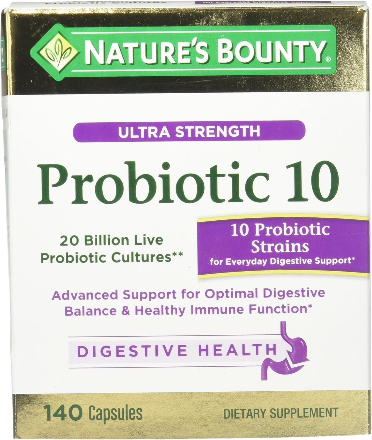 Nature’s Bounty Ultra Strength Probiotic 10, 140 Capsules