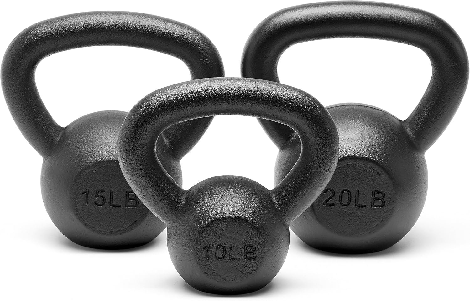 Powder Coated Solid Cast Iron Kettlebell Weights Set 5lb to 45lb Various Combination