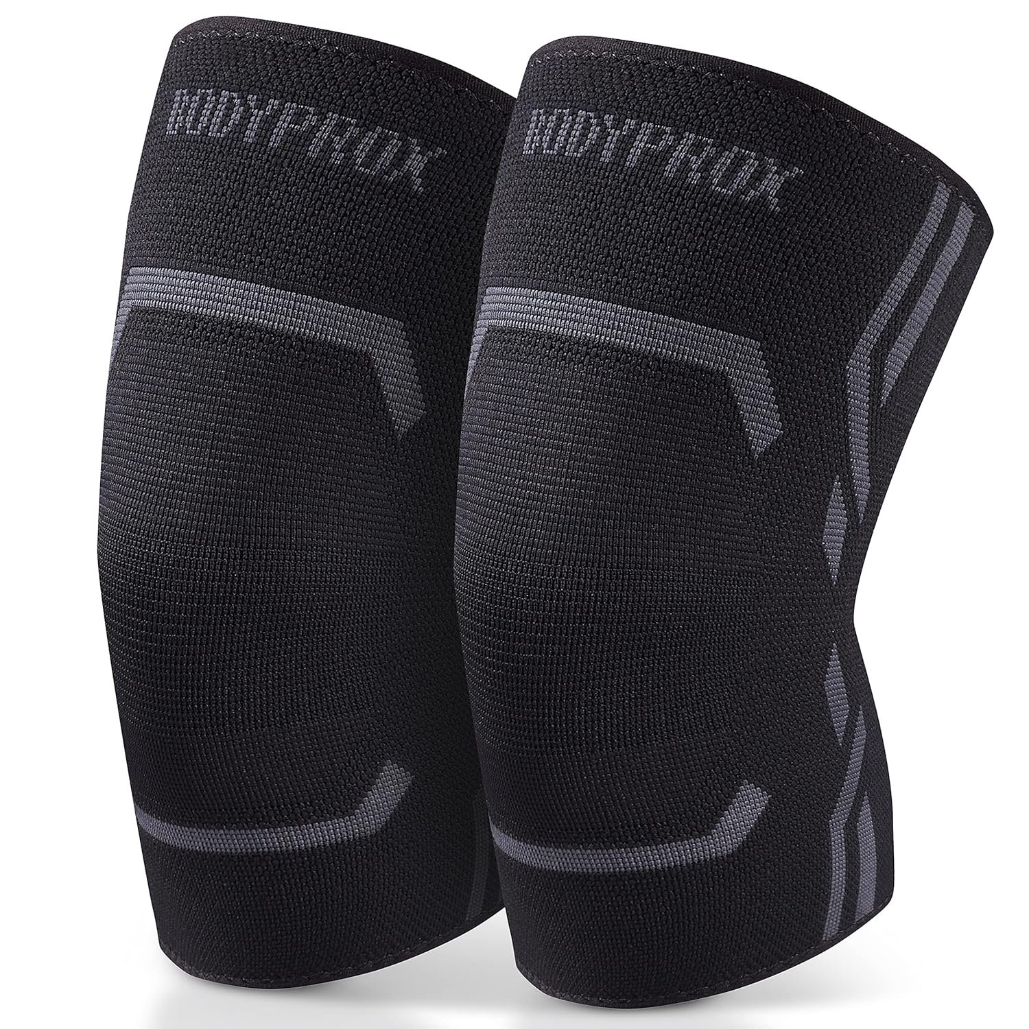 Bodyprox Knee Compression Sleeve for Men and Women (2 Pack), Knee Support Brace for Running and Work out (Large)