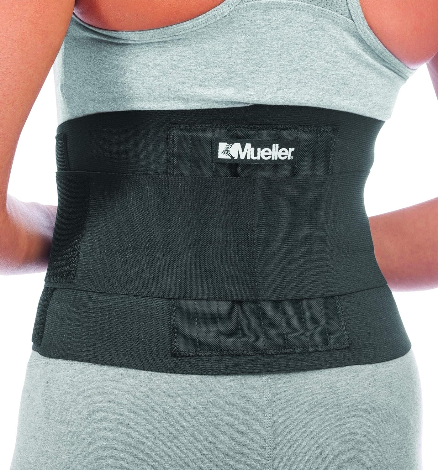 MUELLER Sports Medicine Adjustable Back Brace, Ideal for Upper and Lower Back Pain, Relief & Support for Men and Women, Strains, Sciatica, Scoliosis, Black