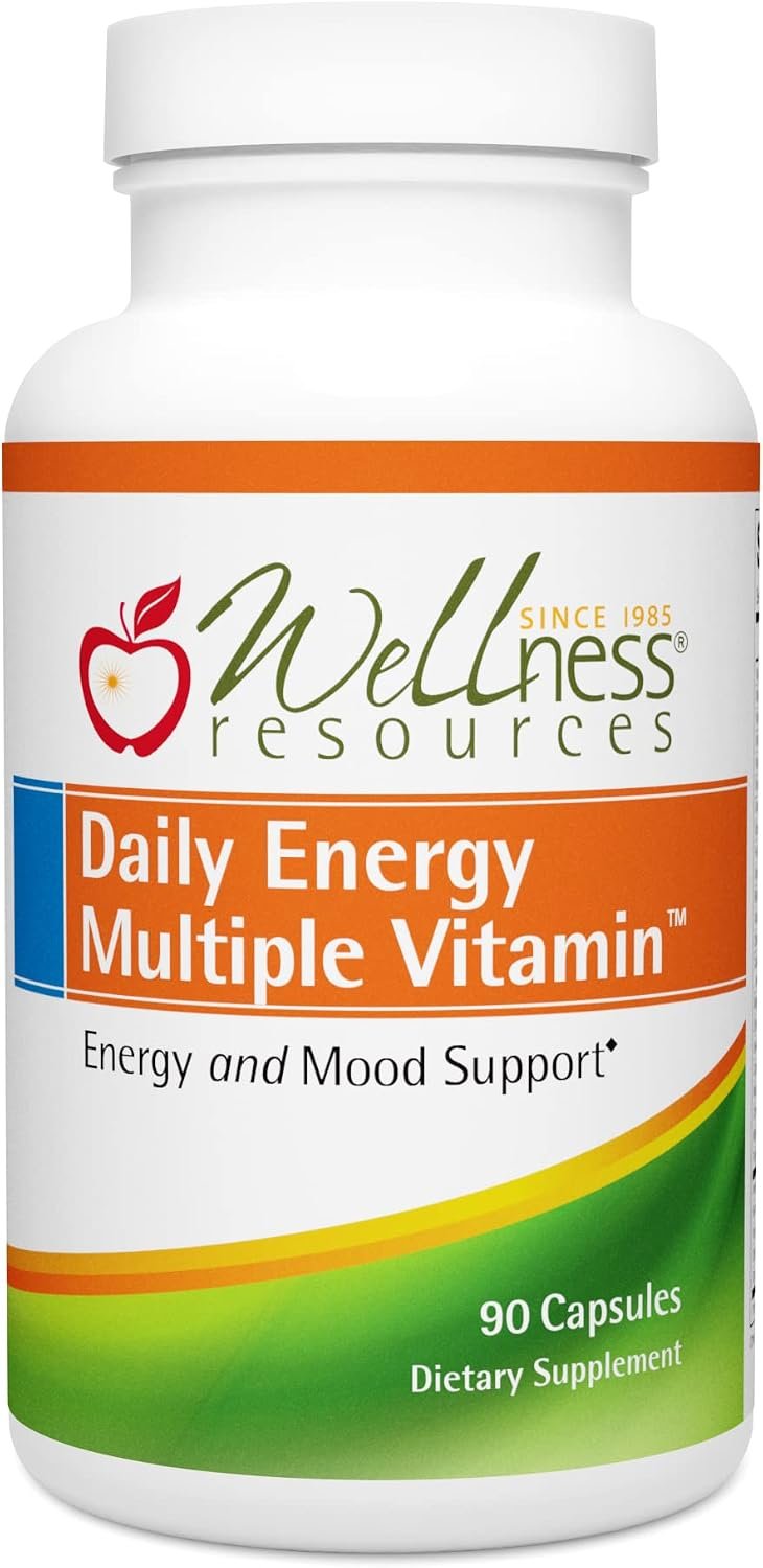 Wellness Resources Daily Energy Multiple Vitamin – 90 Capsules – Methylated Daily MTHFR Multivitamin Without Iron – Vitamin B12, Folate, & Bioavailable B Vitamins – Best Supplement for Energy & Mood